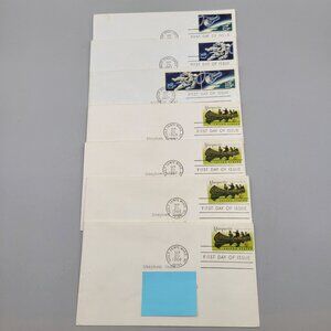 First Day Issue Stamps 1967 1968 US Space Achievements and Marquette Explorer